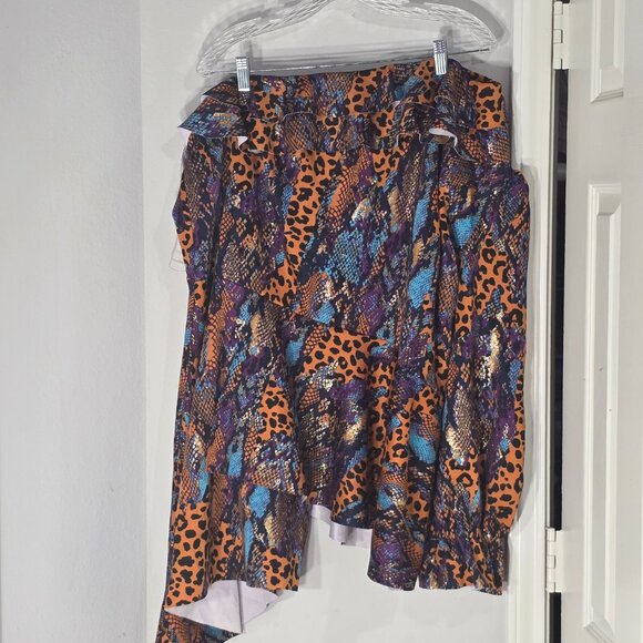ASHLEY STEWART PLUS SIZE MIX ANIMAL PRINT ONE SHOULDER TOP | SIZE 30/32 | MULTI - Picture 3 of 7